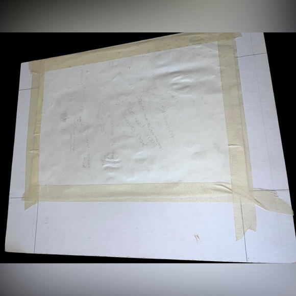 Original signed by artist art abstract cat eye in the sky sketch 8.5x12” - Picture 5 of 5